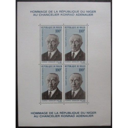 Niger Bloc N°5 Adenauer Neuf ** Cote 11 Euros
