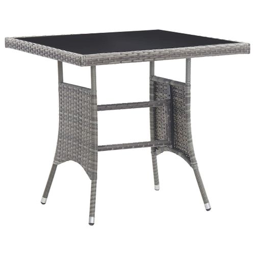 Vidaxl Table De Jardin Gris 80x80x74 Cm Résine Tressée