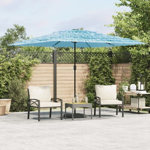 Vidaxl Parasol De Jardin Avec Mât En Acier Bleu 290x290x238 Cm