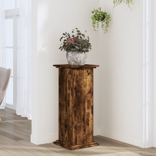Vidaxl Support Pour Plantes Chêne Fumé 33x33x80 Cm Bois D'ingénierie