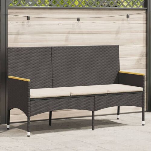 Vidaxl Banc De Jardin À 3 Places Avec Coussins Noir Résine Tressée