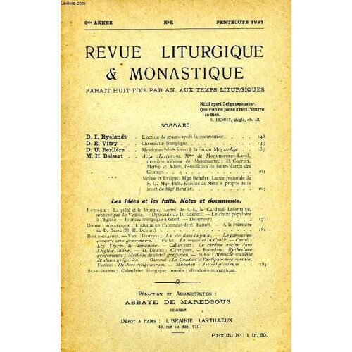 Revue Liturgique & Monastique, 6e Annee, N° 5, Pentecôte 1921