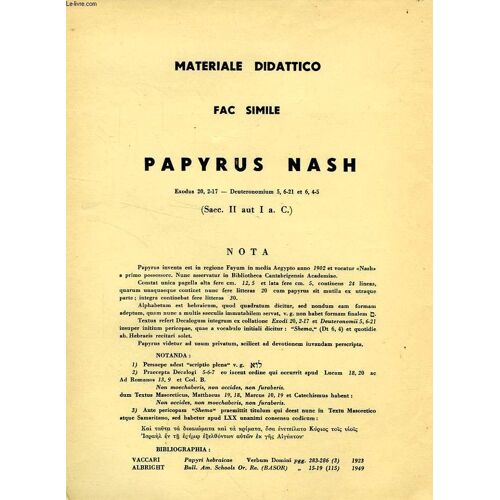 Materiale Didattico, Fac Simile Papyrus Nash