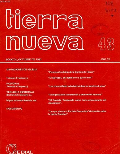 Tierra Nueva, Año Xi, N° 43, Oct. 1982, Estudios Socio-Teologicos En America Latina