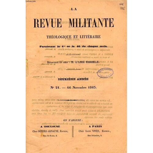 La Revue Militante, Theologique Et Litteraire, 2e Annee, N° 21, 16 Nov. 1863