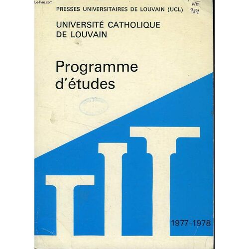Universite Catholique De Louvain, Programme, 1977-1978