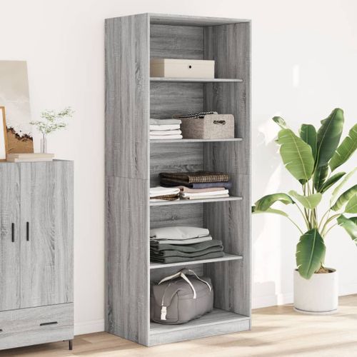 Vidaxl Garde-Robe Sonoma Gris 80x50x200 Cm Bois D'ingénierie