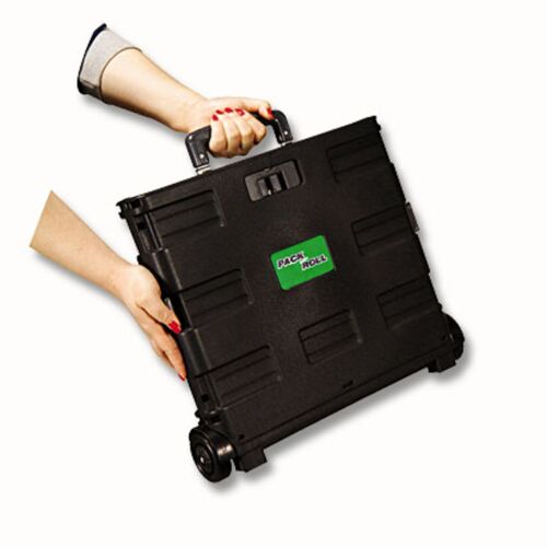 Relaxdays Caisse pliante pliable roues et poignée télescopique Rangement roulettes chariot