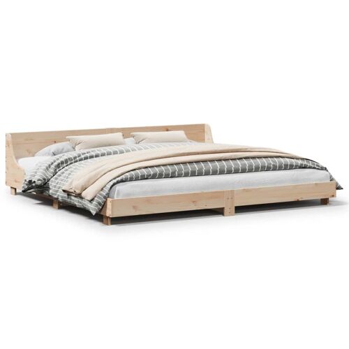 vidaXL Cadre de lit avec tête de lit 200x200 cm Bois de pin massif