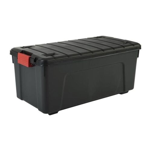 IRIS OHYAMA Lot de 3 boites de rangement bricolage - Store It All - 75 L - Noir et rouge - 78 x 39,5 x 35 cm