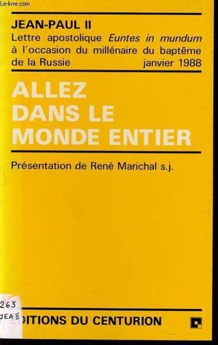A Tous Les Jeunes Lettre Apostolique À L'occasion Du Millénaire Du Baptême De La Russie