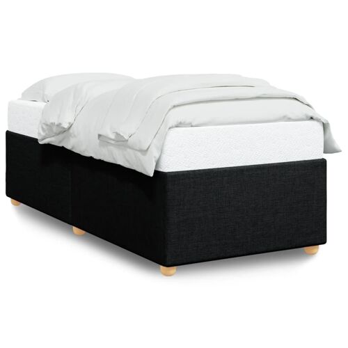 vidaXL Cadre de lit sans matelas tissu noir simple