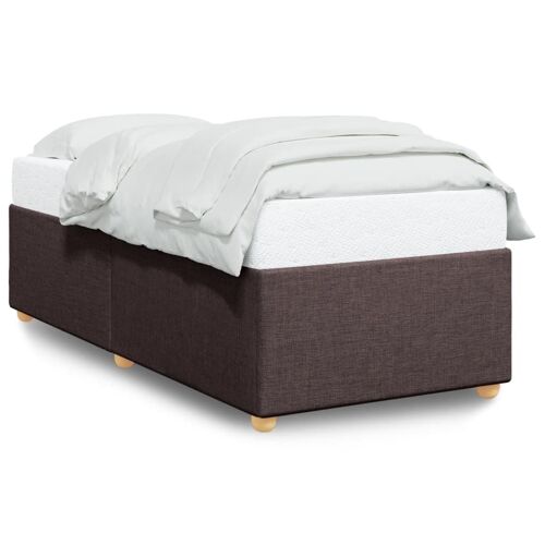 vidaXL Cadre de lit Marron foncé 90x200 cm Tissu