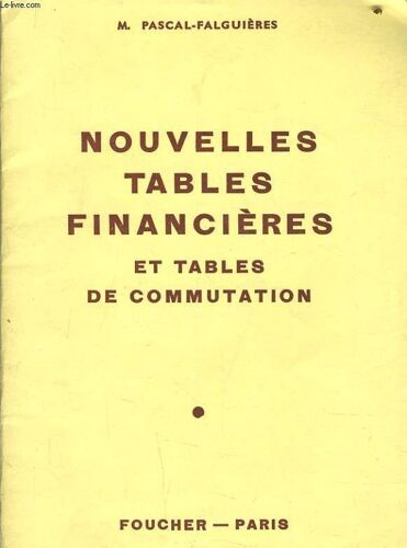Nouvelles Tables Financieres Et Tables De Commutation
