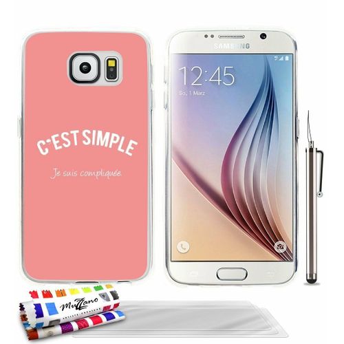 Coque Samsung Galaxy S6 C'est Simple Silicone Transparent Souple (Tpu) + 3 Films