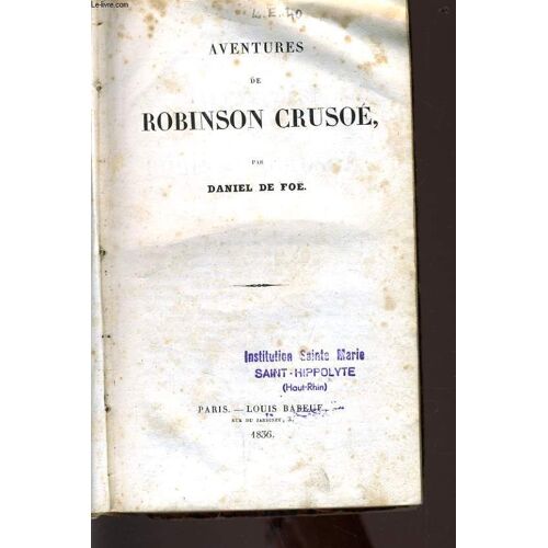 Aventures De Robinson Crusoe