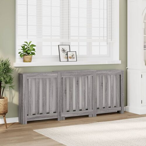 vidaXL Cache-radiateur sonoma gris 205x21,5x83,5 cm bois d'ingénierie