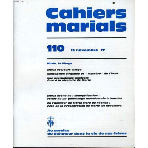 Cahiers Marials N°110 : Marie, La Vierge