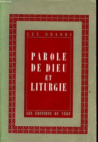 Parole De Dieu Et Liturgie