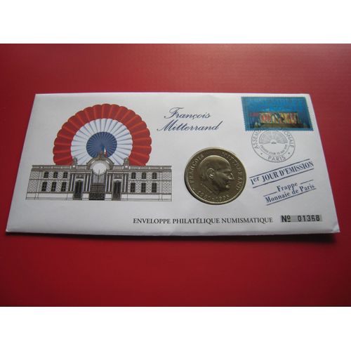 Enveloppe Philatélique - Numismatique - François Mitterrand - 1er Jour D'émission - Numérotée - Frappe En Argentan De "François Mitterrand-Palais De L' Elysée" - 1995