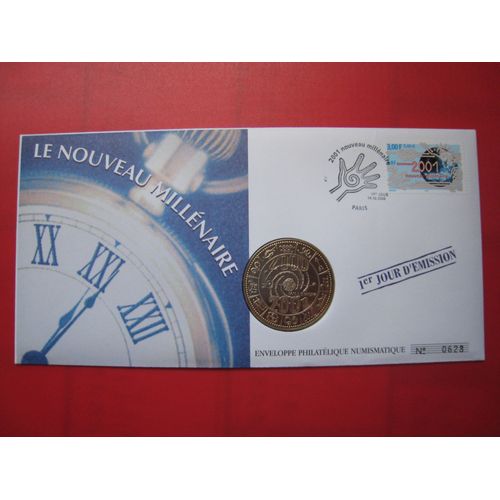 Enveloppe Philatélique - Numismatique - Le Nouveau Millénaire - 1er Jour D'émission - Numérotée - Frappe Nouveau Millénaire 2000-2001