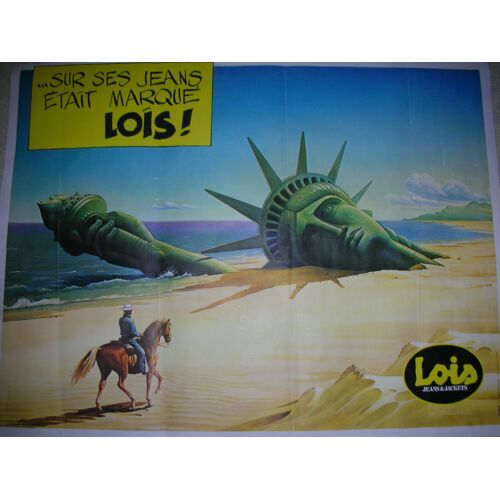 Superbe Grande Affiche Publicitaire " Jean's Lois " Collector !