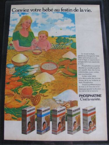 Affiche Publicitaire Phosphatine  Originale Des Années 1960