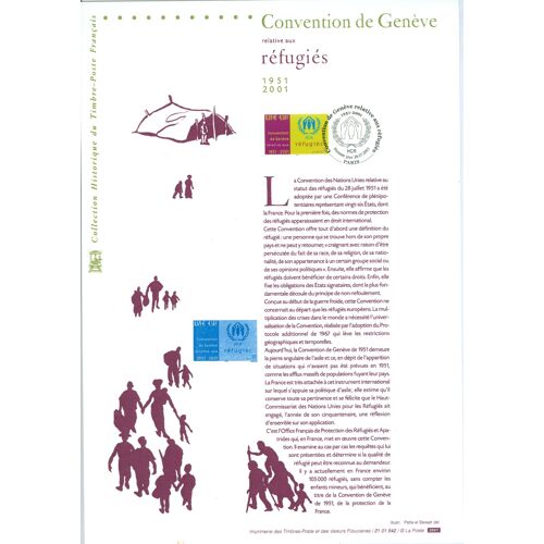 Document Philatelique - 2001 - Convention De Geneve 1951-2001 - Yt 3416