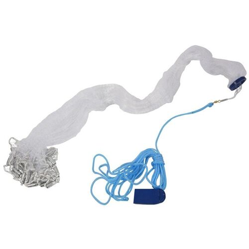 Filet De Pêche En Nylon Solide De 2.4 Pouces, 8 Pieds, 3/4 M, Facile À Jeter À La Main, Maille + Coulant