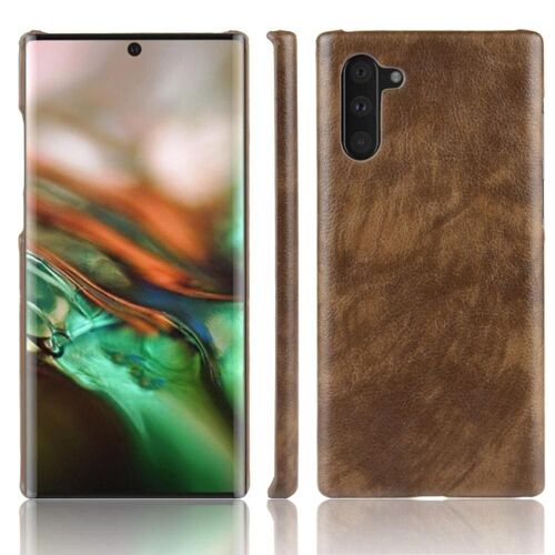 Rétro Étui Pour Samsung Galaxy Note10/Note10 5g Compatibilité Modèle De Litchi Anti Éraflure Rétro Housse De Protection - Le Brun