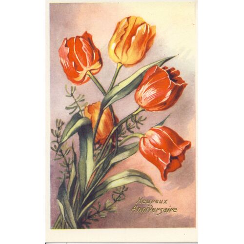 Heureux Anniversaire Aux Fleurs Rouges