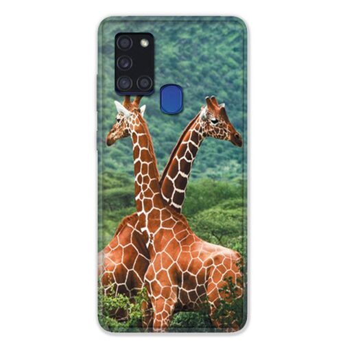 Coque Pour Samsung Galaxy A21s Savane Girafe Duo
