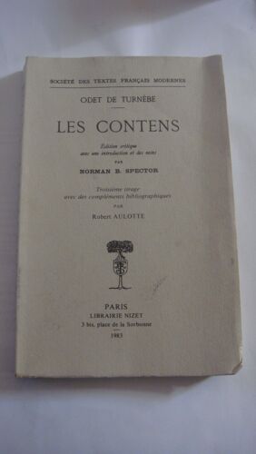 Les Contens Edition Critique Par Norman Spector