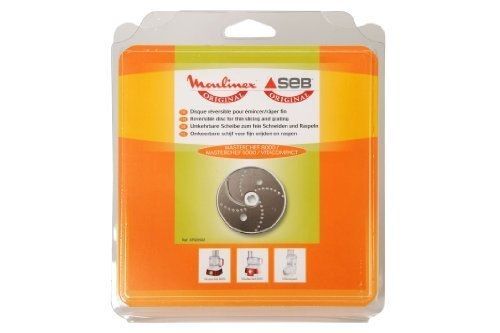 Moulinex XF920502 - Disque pour râpage fin de trancheuse/déchiqueteuse réversible - pour robot ménager - pour Masterchef 5000; 8000; Vitacompact FP4121, FP6268 metal