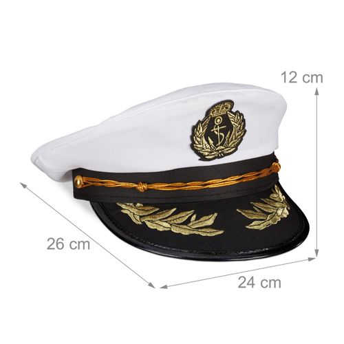 Relaxdays Casquette De Capitaine Chapeau De Capitaine Officier Chapeau De Marin Costume