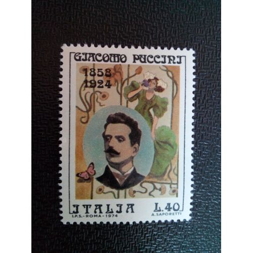 Timbre Italie Yt 1191 Giacomo Puccini 1974 ( 090904 )