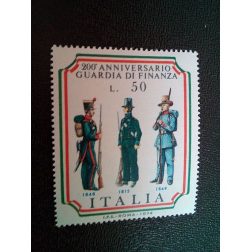 Timbre Italie Yt 1185 Gardiens D'accise Italiens 1974 ( 090904 )