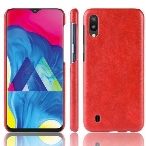 Rétro Étui Pour Samsung Galaxy M10 Modèle De Litchi Housse De Protection Compatibilité Rétro Anti Éraflure - Rouge