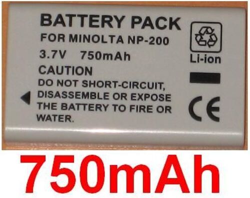 Batterie NP-200 3.7V 750mAh de remplacement pour appareil photo Minolta Dimage