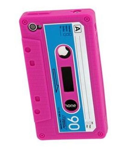 Coque Silicone Iphone 4 Cassette Rose