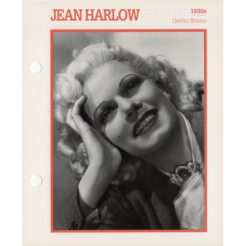 Movie Star Card [Carte Perforée En Langue Anglaise] Jean Harlow