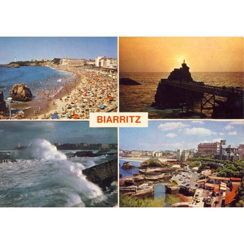 Biarritz : La Grande Plage, Le Rocher De La Vierge, Tempête Sur Biarritz, Le Port Des Pêcheurs