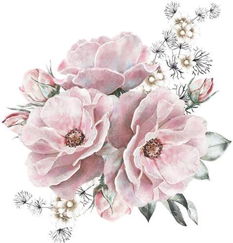 Stickers Muraux Fleur de Pivoine, Stickers Muraux Vintage Fleur, Sticker Muraux Fleurs, Stickers Muraux Décoratifs Pivoine, Autocollant Mural Pivoine, Peint Chambre Décoration Fond, 44x42cm