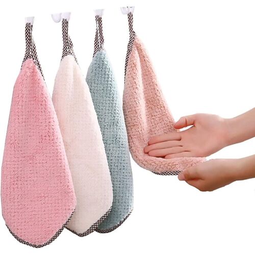 Torchons de Cuisine,Lot de 4 Serviettes de Cuisine, Essuie-Mains,Lavables, Respectueuses de l'environnement, Ultra Absorbantes, Réversibles pour Usage Multiple