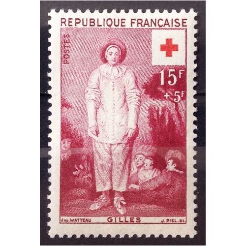 Croix Rouge 1956 - Gilles - Watteau 15f+5f (Impeccable N° 1090) Neuf** Luxe (= Sans Trace De Charnière) - Cote 3,60 - France Année 1956 - N29181