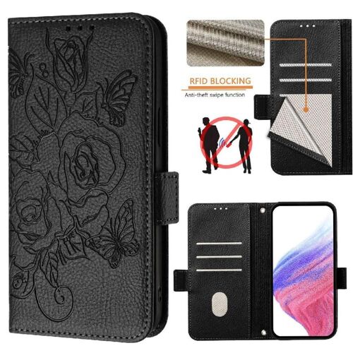 Étui Pour Tecno Pop 6c Avec Fente Pour Carte De Crédit Cuir Pu Portefeuille Magnétique - Noir