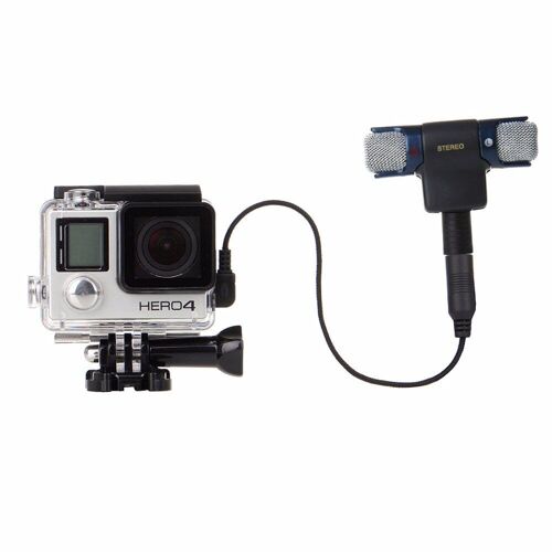 Boîtier de protection étanche 2 en 1 boîtier de plongée + Mini micro micro stéréo externe avec câble pour GoPro HERO 4/3 +/3