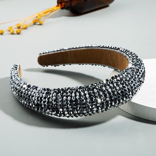 Femmes Élégant Brillant Complet Faux Cristaux Éponge Cheveux Cerceau Large Bandeau Serre-Tête De Élégant Mode Chic Accessoires 2020
