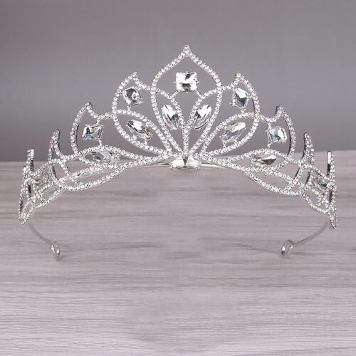 Femmes Faux Cristal Strass Couronne Diadème Mariage Bandeau Cheveux Accessoire