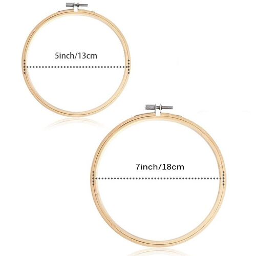 1 Pièces Receveur Anneau Broderie Cerceau Bambou Cercle Rond En Bois Bricolage Art Artisanat Point De Croix Outils Fleur Couronne Décor À La Maison